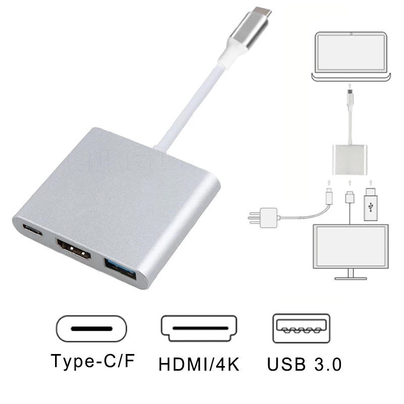 Usb C Hdmi Tipo C Hdmi Usb 3.1 All'Adattatore Del Convertitore Typec A Hdmi Hdmi Usb 3.0 Tipo-C Usb-C Adapter 3.1 Hub Per Mac Air Pro Huawei