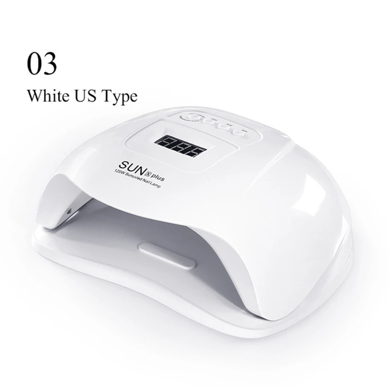 White 120W US Type От BORN PRETTY-светодиодная УФ-лампа для ногтей для сушки всех видов Гель-лак для ногтей 120/80/72/54/48/45/36/24/6W для ногтей Сушилка для ногтей Маникюр Nail Art Инструмент - Цвет: White 120W US Type