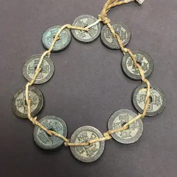

Archaize copper ware thread wear money ten emperor money pendant open safe geomantic ancient money