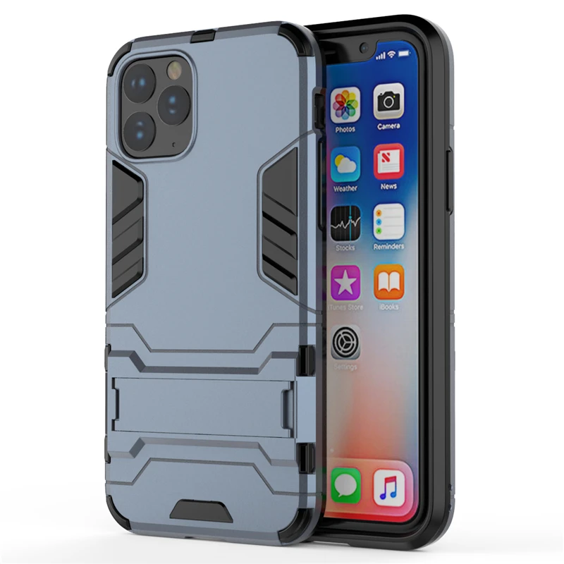 Yuhashi противоударный жесткий чехол-подставка для iPhone 11, защитный чехол-накладка для телефона, чехол-бампер для iPhone 11 - Цвет: Navy