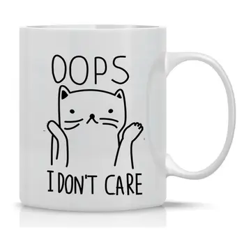 

Oops I Don't Care Cat Mug Funny Cat Mug