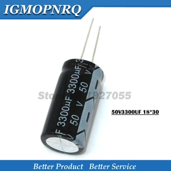 

5PCS 50V3300UF 18*30mm 3300UF 50V 18*30 Electrolytic capacitor 50V3300UFV-10UF new