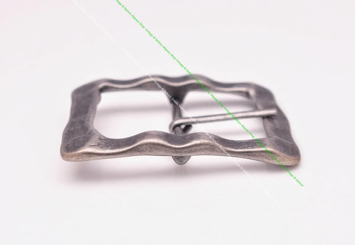 HEAVY STURDY ANTIQUE SILVER PLATED RUGGED SQUARE CENTER BAR RODEO COWBOY WESTERN LEATHER BELT BUCKLE REPLACEMENT FIT 40 MM