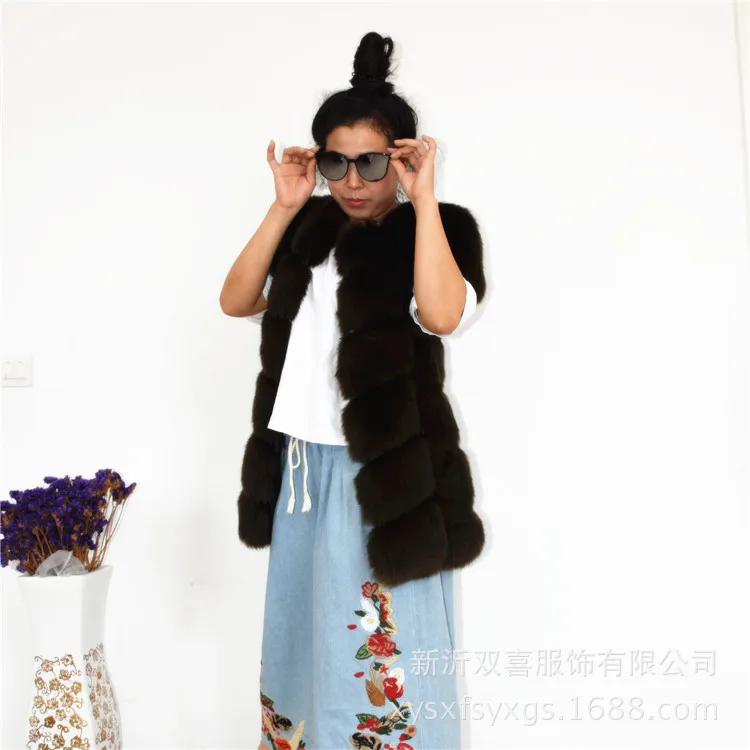 

Haining Fur Clothing 2018 Autumn And Winter New Style Fox Fur Faux Fur Clothing Waistcoat Rotator Cuff Slim Fit Fur Clothing Spe