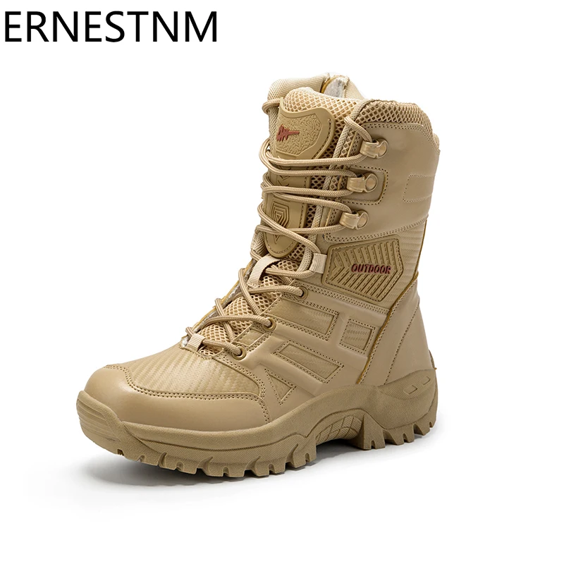 

ERNESTNM Quality Cow Leather Boots Women Mid-Calf Lace-up Winter Snow Boot Comfortable Combat Boots Outdoor Non-slip Rain botas