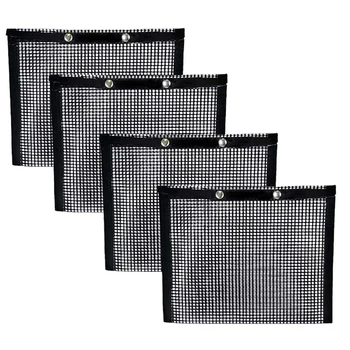 

4 Pcs BBQ Grill Mesh Bag with 2 Pcs Silicone Brush, Non-Stick BBQ Baked Grilling Bag Reusable Mesh Grilling Bag