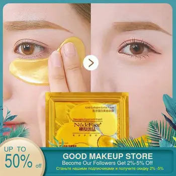 

1 pair cosmetics collagen eye patches Mask skin care 24k Gold Crystal Eye Mask Colageno Gel Eye Pads eye skin care mask