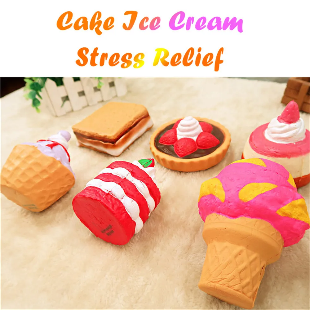 Beautiful Package Sweet Cake Ice Cream Squishy squishy Stress Reliever Decor Toys Simulation Squeeze Food Toys #B