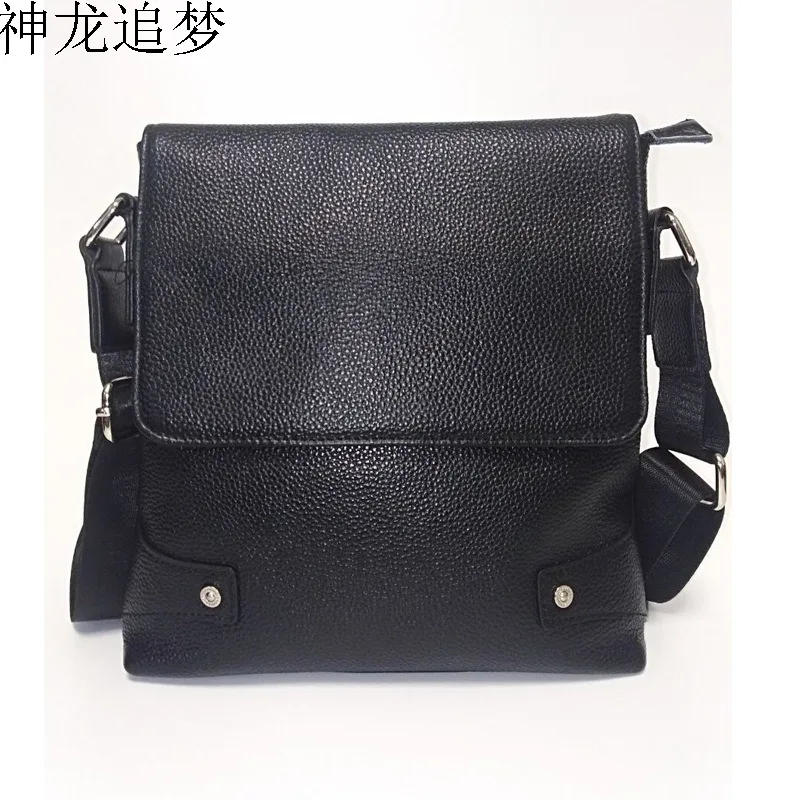 

Famous brand design genuine Leather men's bag men's Messenger bag top layer leather zipper purse men's shoulder bag male handbag