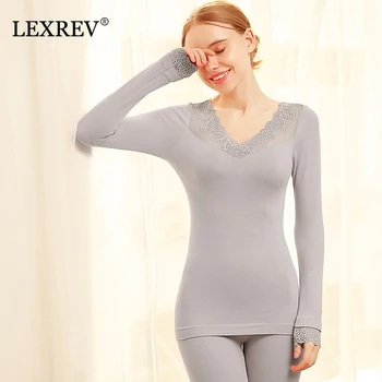 

Thermal Underwear Women Long Johns Pajama Set For Winter Warm Long Johns Sexy Thermal Lace Underwear Set For Women Lingerie