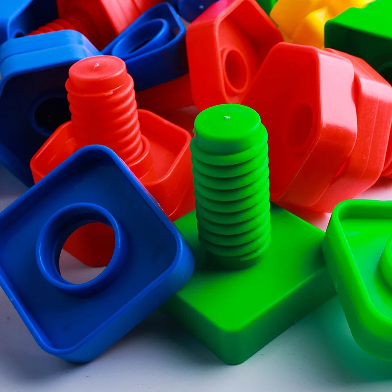 

Educational CHILDREN'S Toy Nail Shape Plastic Building Blocks Fight Inserted Educational Cognitive Toy Barrel