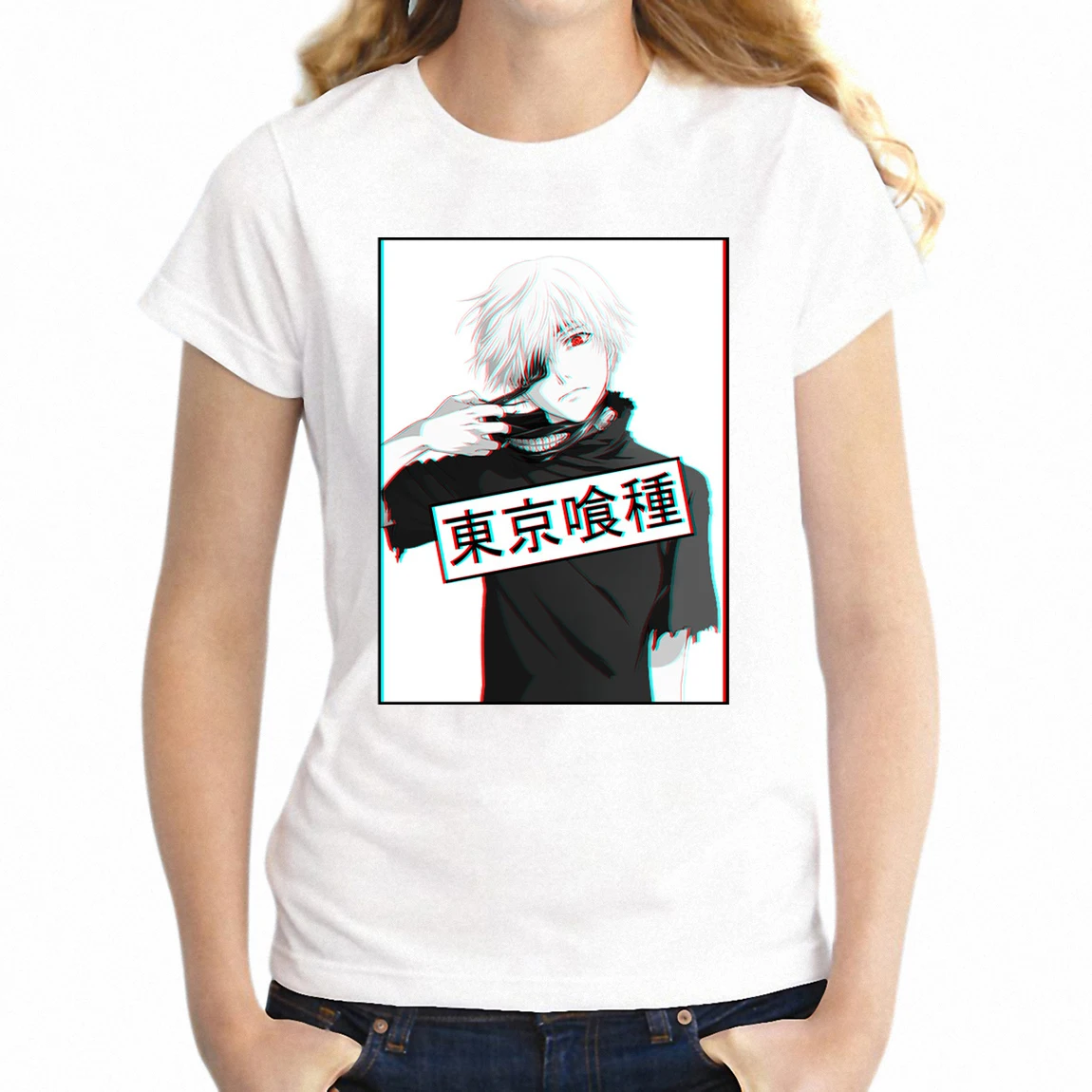 

Women's T Shirt Tokyo Ghoul Ink Art Ken Kaneki Anime Manga Artwork Girl's Tee