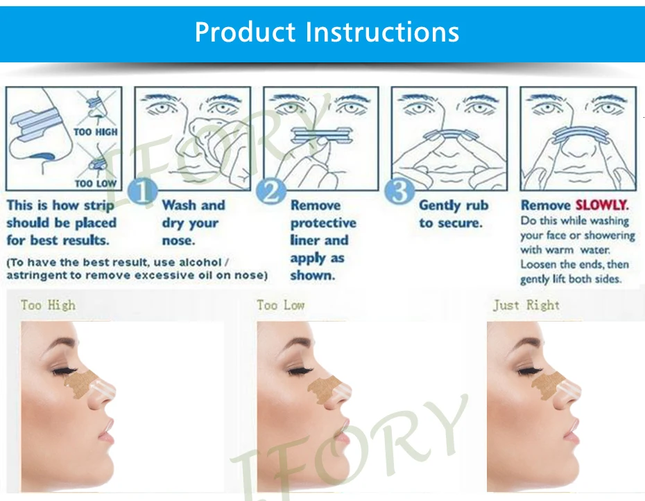 Ifory 90 шт./3 коробки лучше дыхание носовые полоски 55X16 см легко спящие анти храп полоски носа правильный способ остановить храп