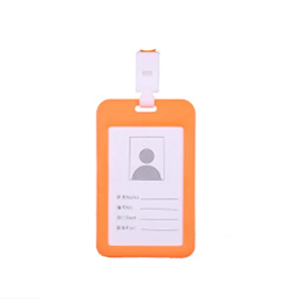 Badge Holder Portable Double-Sided Transparent Employee Plastic ID Card Name Tag Lanyard Neck Strap | Дом и сад