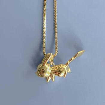 

Statement Ins Hipster Hip-hop Personality Golden Pikachu Necklace Jewelry Cute Men and Women Couple Bijoux Gifts