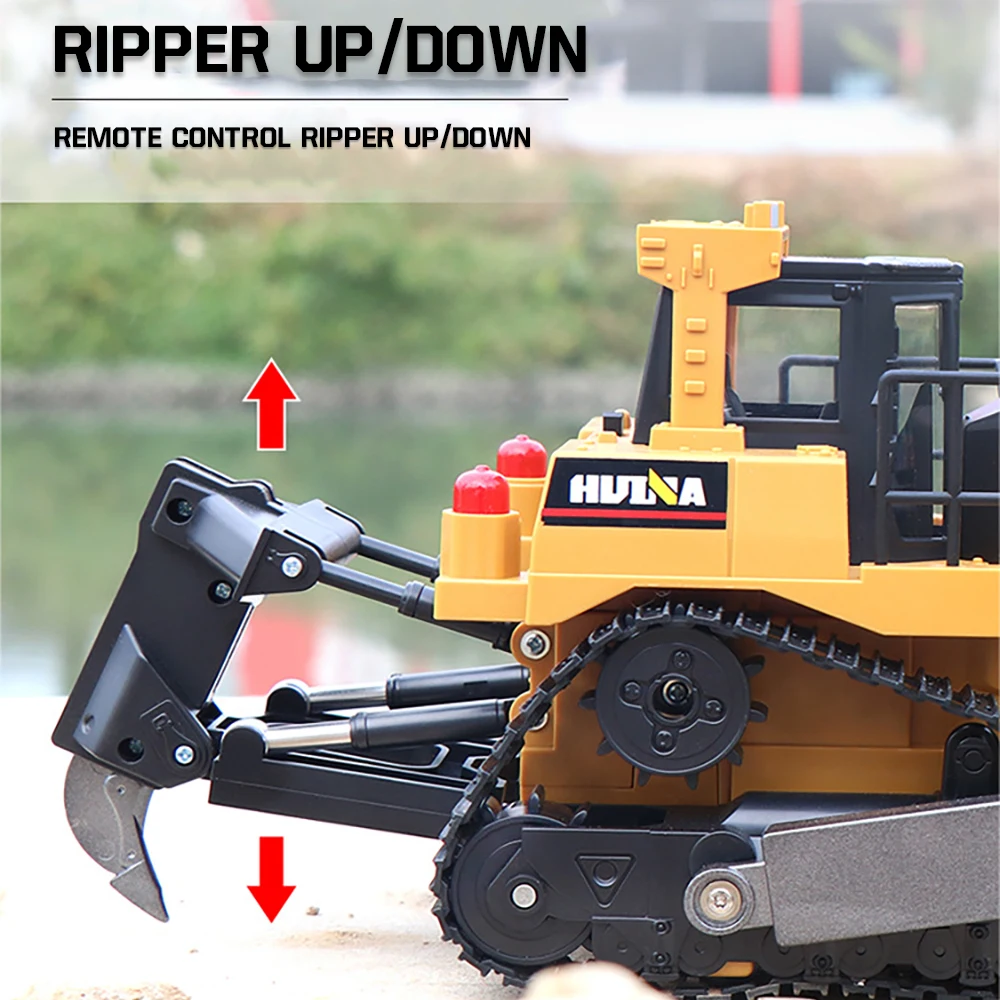 1:16 RC Car Toys HUINA RC Truck Remote Controlled Bulldozer Alloy Tractor Engineering Vehicle Car Model Toys for Boys Kids Gifts 4