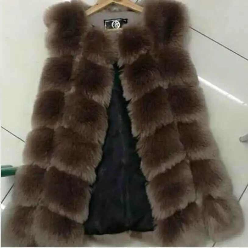 Размера плюс 4XL! Женский жилет из искусственного меха, зимняя куртка без рукавов manteau femme