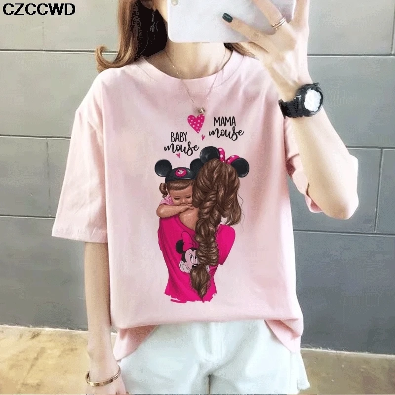 Mother's Day Gift Summer Casual Women T-shirts Ulzzang Streetwear Kawaii Print Tshirt Korean Tops Harajuku Short Sleeve T Shirt