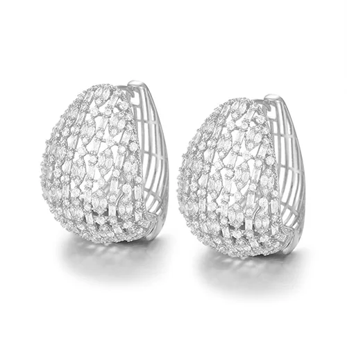 Silver SISCATHY очаровательные серебряные золотые серьги-кольца для женщин модные ювелирные изделия роскошные высококачественные серьги из кубического циркония сережки - Окраска металла: Silver