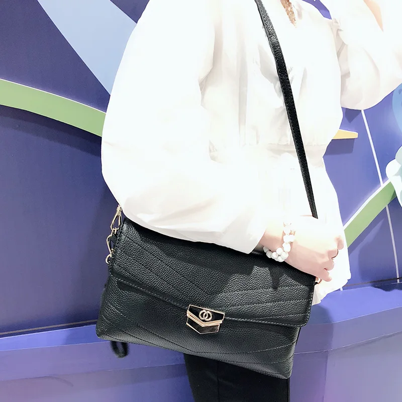 

Leather Bag Women's 2019 Autumn And Winter New Style Europe And America Fashion Shoulder Bag Bag Full-grain Leather Multi-functi