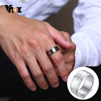 

Vnox Unique Hammered-Finished Ring for Men 8mm Stainless Steel Wedding Band