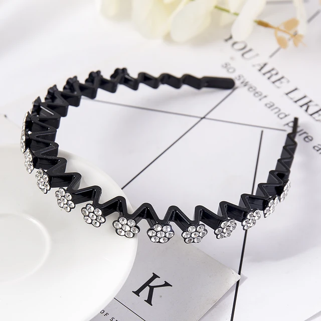 Fashion Pearl Non-Slip Rhinestone Hairbands Elastic Flower Women Hair Hoop Bands Headband Bezel Girls Hair Accessories Headdress big White Flowers