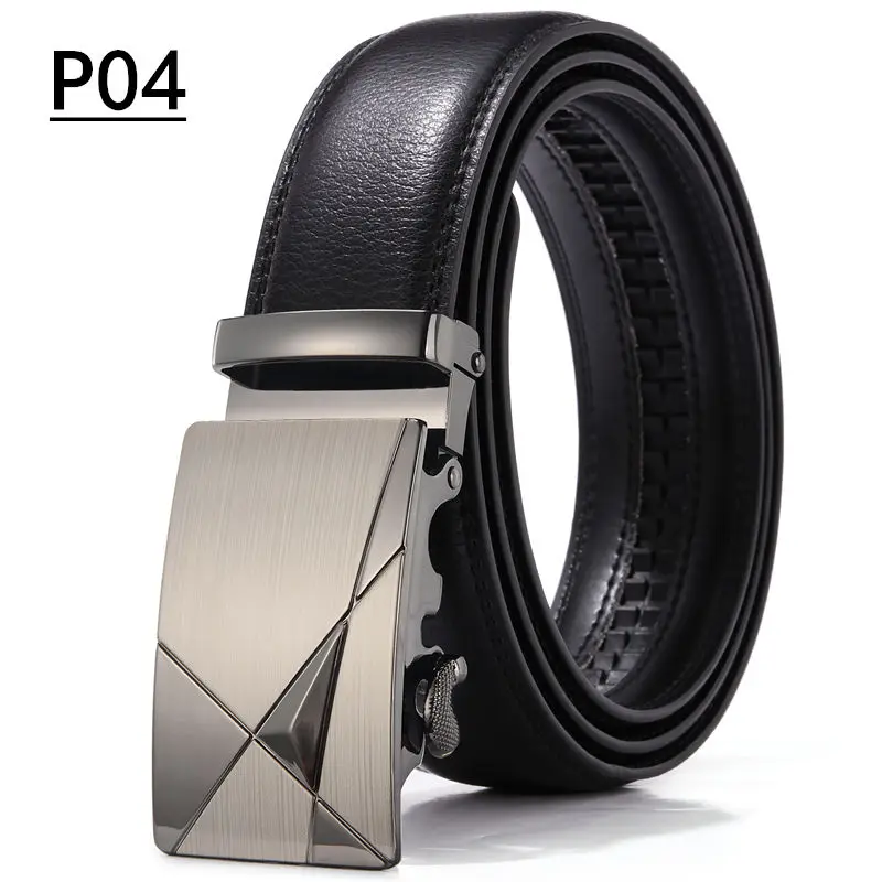 Fashion Men's Automatic Buckle Belt Korean Version Travel Black Pants Belt Youth Middle-Aged Business Attire Design Leather Belt