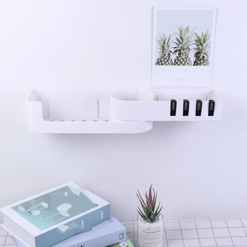 

Bathroom Accessories Corner Shower Shelf Seamless Rotating Tripod Seamlessly Fixtures Storage Rack Holder Kitchen Tripod Wall Bl