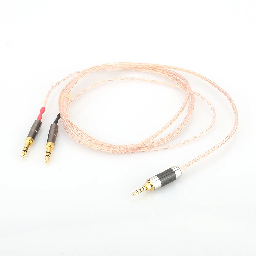 YTER 8 Cores 7N OCC Single Crystal Copper Headphone Upgrade Cable earphone wire for Me ze 99 Classics t1 t5p D600 D7100