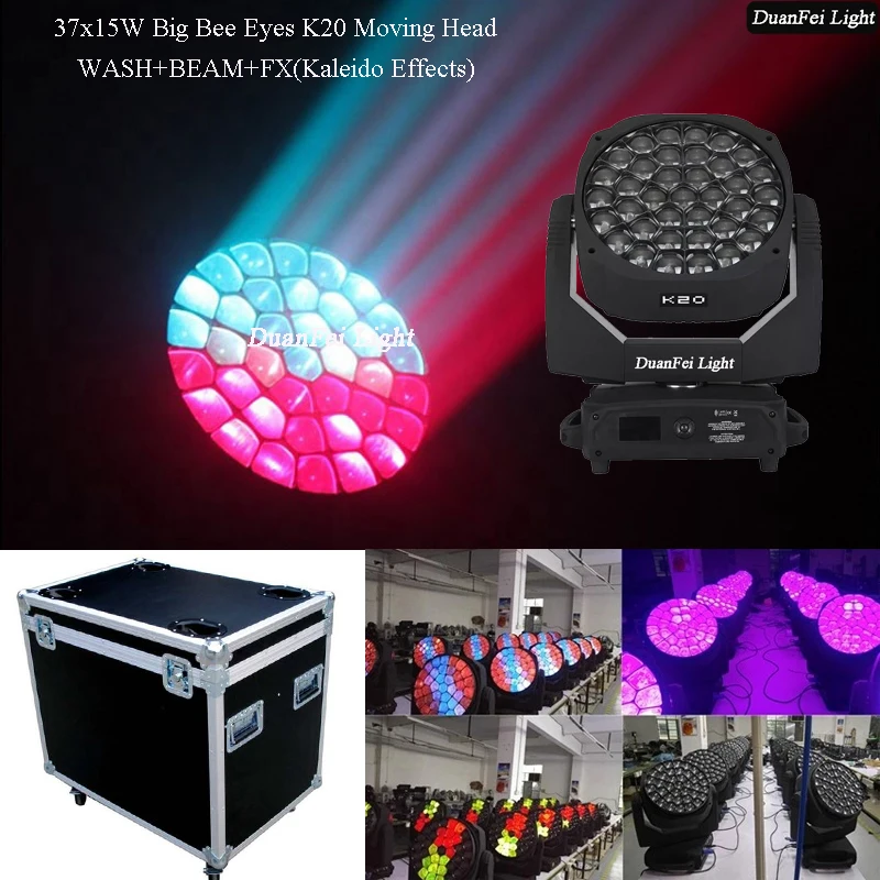

(2pcs+Flycase) Big Bee Eye K20 37x15w Led Beam Moving Head Dj light Wash Zoom Lyre Moving Light