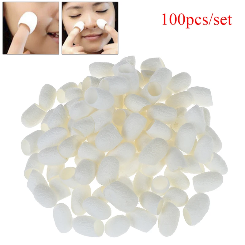 100P Organic Natural Silk Cocoons Silkworm Ball Facial Skin Care Scrub Purifying Acne Anti Aging Whitening Beauty skin silk ball | Красота и