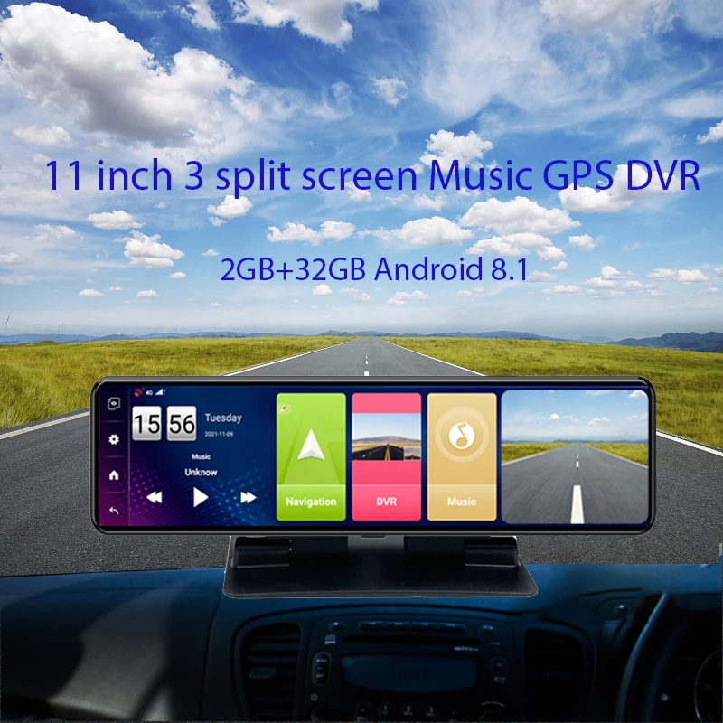 truck gps navigation Anfilite GPS Navigation 11 Inch Touch Screen Dash Camera Android 8.1 Auto Recorder 2GB+32GB ADAS Car Smart Rearview Mirror DVR samsara gps
