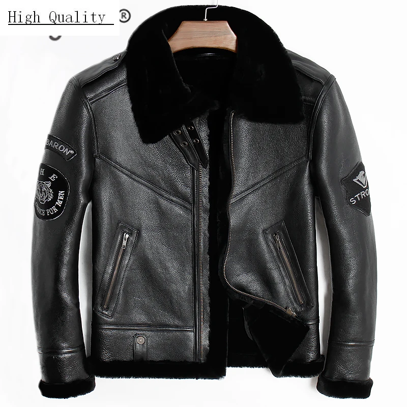 jaqueta de couro genuine leather