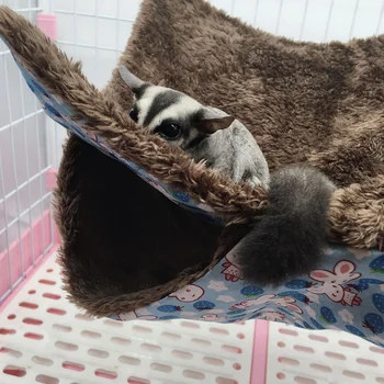 

Pet Hammock Warmth Hanging Nest Bed Double Plush Hammock Small Pets Hamster Squirrel Chinchilla Winter Warmth Nest Pet Supplies