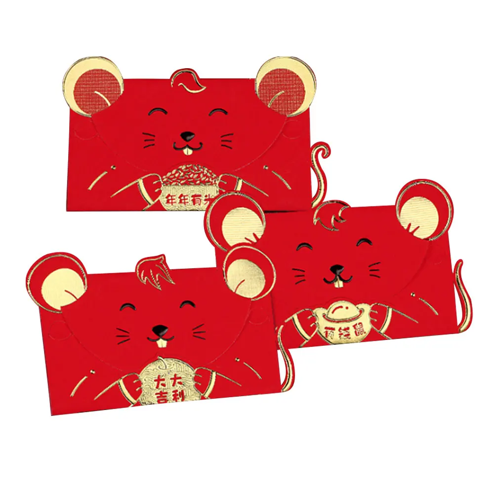 6 шт китайский год красные карманные конверты деньги на удачу карманы для свадьбы Вечерние Сумки на год