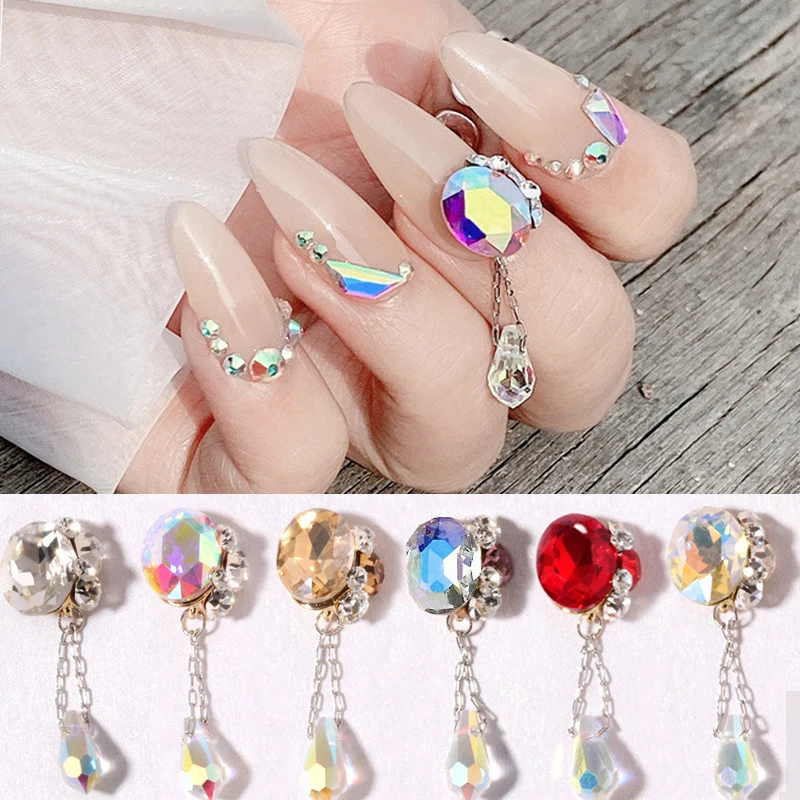 

3Pcs Angel Tears Tassel Crystal Delicate Nail Art Decorations Rhinestone Pendant Manicure Accessories Wholesale Dropshipping