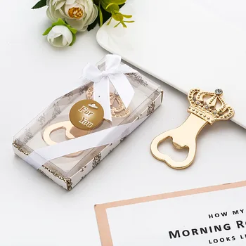 

Gold Color Opener Crown Shaped Bottle Opener Gift Zinc Alloy Beer Bottle Opener Creative Gift For Wedding Party Baby Shower