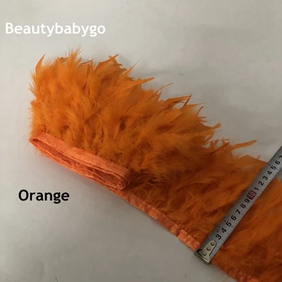 orange 10 ярдов/партия индейка бахрома с перьями 4-6 дюймов перья марабу отделка юбки платье отделка ленты перья для ремесел - Цвет: orange