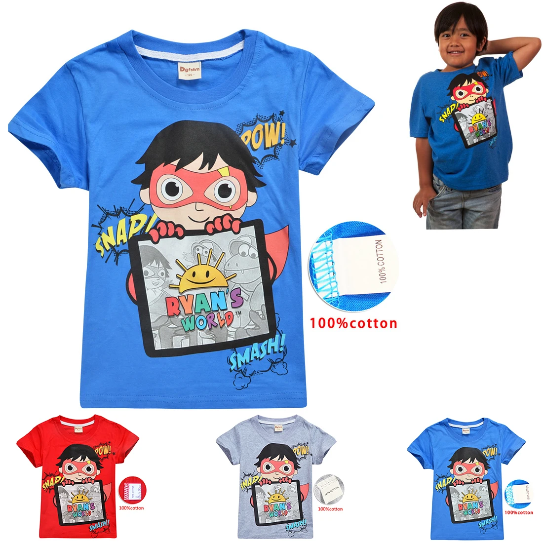 Футболка с надписью «Ryan Toys Review» футболки для мальчиков и девочек, летние хлопковые футболки, одежда футболка с принтом «Minecraft» для больших детей, «История игрушек» топы для мальчиков