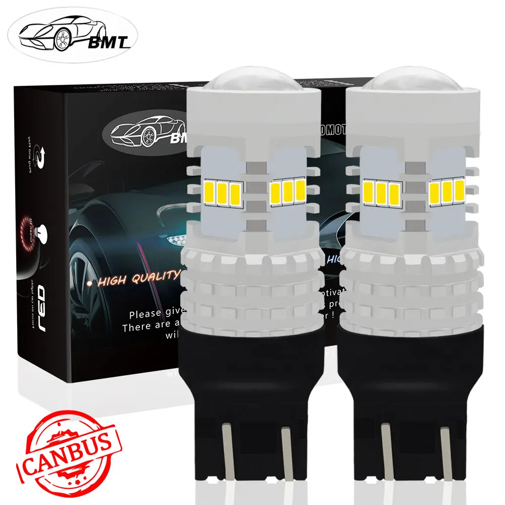 

BMT Canbus Car T20 W21/5W 7443 W21 5W LED bulb Turn Signal Lamp Reverse Brake Tail DRL led 12v 24V Car White Amber Yellow Red