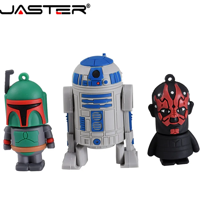 Флешка JASTER серии Star Wars R2D2 USB флешка с роботом флеш накопители 2 ГБ 8 16 32 YODA darth vader|USB