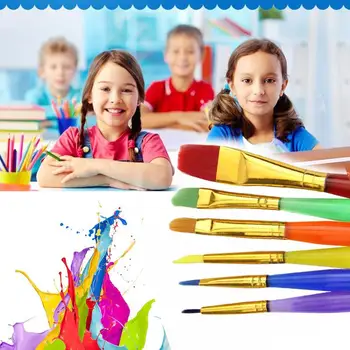 

Painting Brushes Children School Student Graffiti DIY 6pcs/Set Colorful Universal Cute Art Brushes Kids Carving Brush Nail