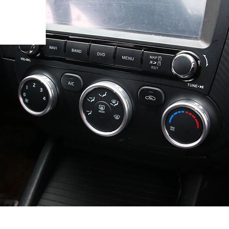 

Lsrtw2017 Metal Car Air Conditioning Switch Ring Trims Fot Kia K3 Kia Cerato 2012 2013 2014 Interior Mouldings Accessories
