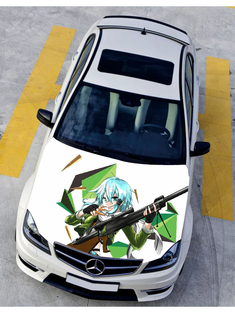 Sword Art Online Аниме Itasha Asada Shino Гуд виниловая наклейка s крышка двигателя наклейки Наклейка на автомобиль глянцевая пленка аксессуары для автомобиля