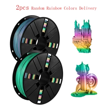 

XVICO 2Pcs PLA Filament 1KG 1.75mm Diameter 330M Length 3D Printer Colourful PLA Filament 3D Printer Parts