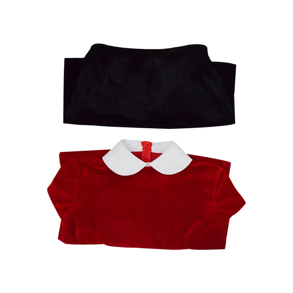 Fleabag Косплей Костюм красная бархатная футболка Топы юбка на подтяжках женское платье полный комплект