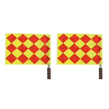 

2pcs Referee Soccer Flag Soccer Ball Fair Play Sports Match Football Linesman Flags Sports Tools Training Equipment
