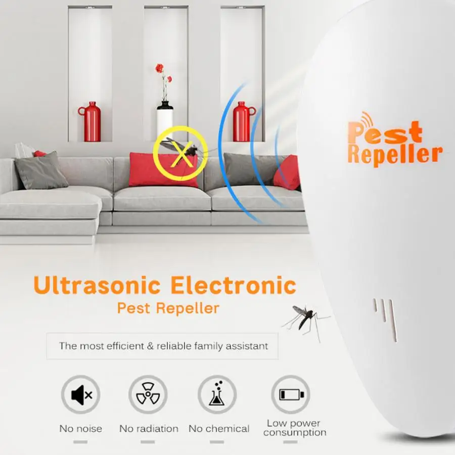 Electronic Ultrasonic Mouse Mosquito Cockroach Repeller Home Living Room Insect Killer Pest Repellers
