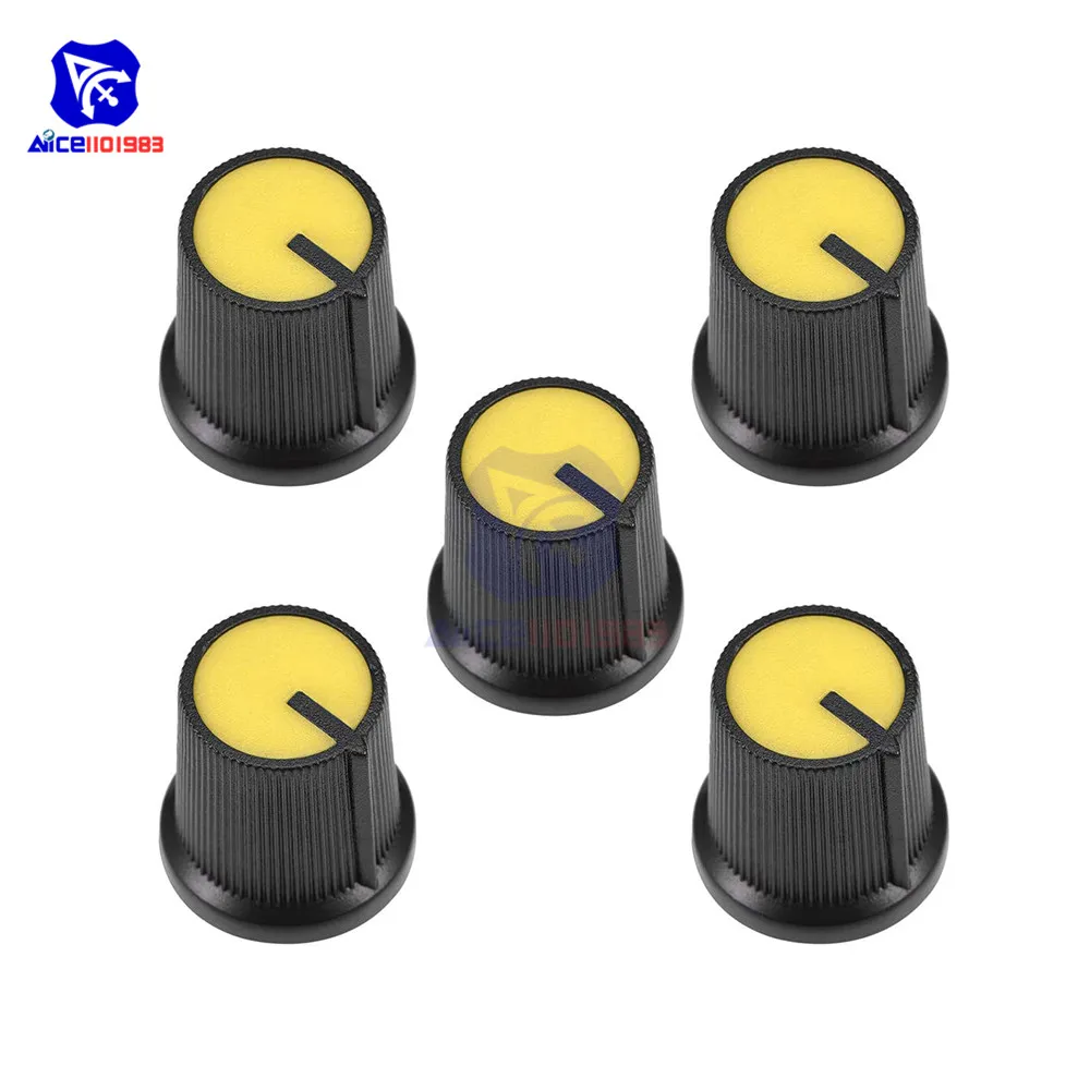 Shaft Potentiometer Knob 6mm Dia. 5PCS/Lot Plastic Rotary Taper potentiometer knobs