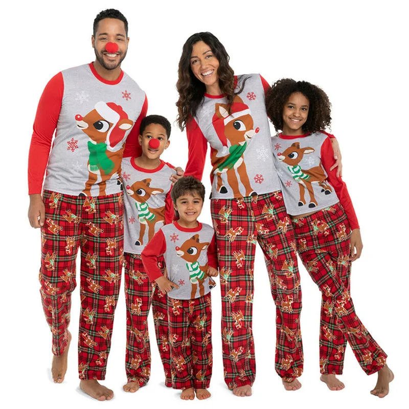 Рождественский пижамный комплект; комплект одежды для папы, мамы и сына; рождественские пижамы; одинаковые Семейные пижамы для взрослых, женщин и детей